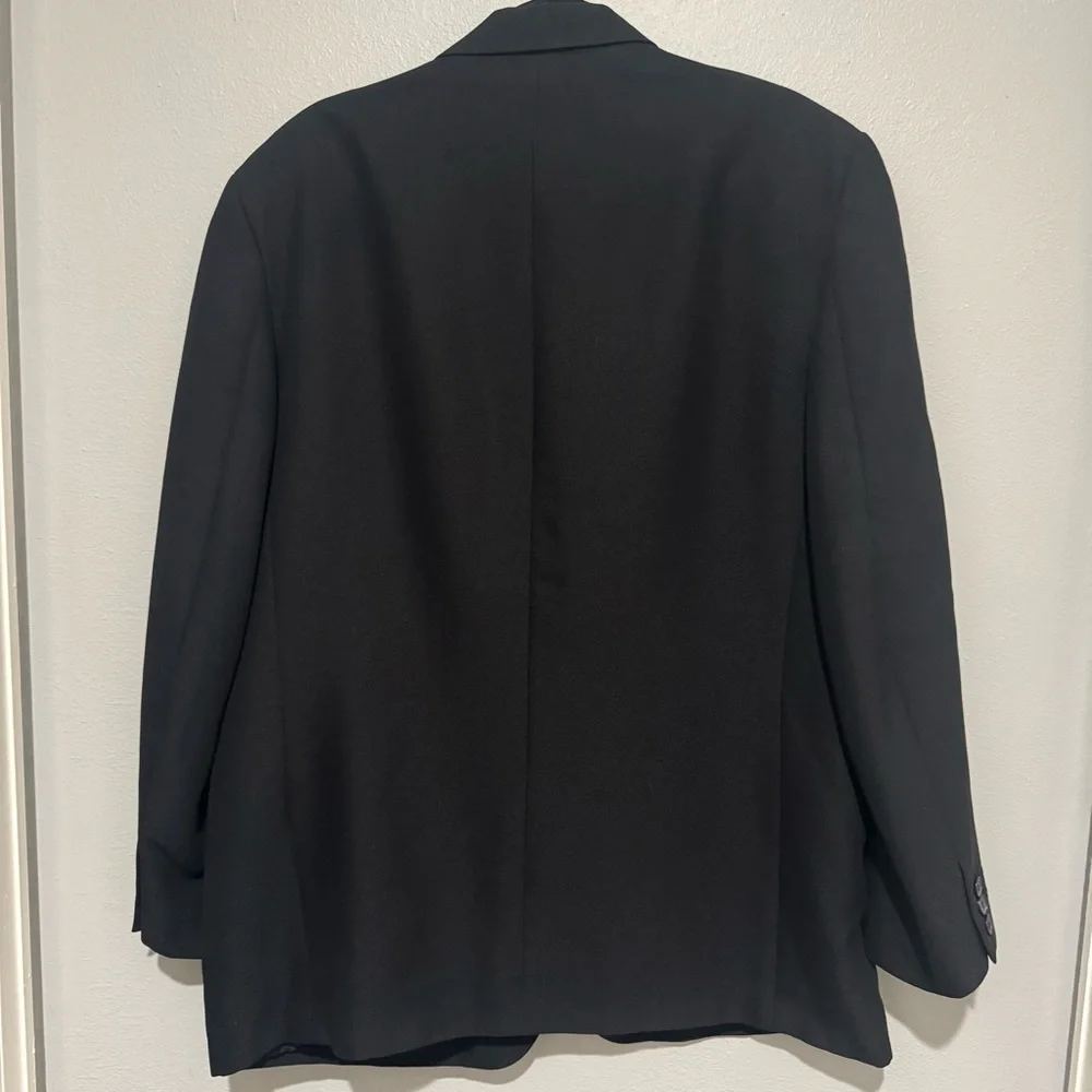 Perry Ellis Mens Blazer‎ Jacket Suit Coat Black 44 XL  Notched Single Breasted